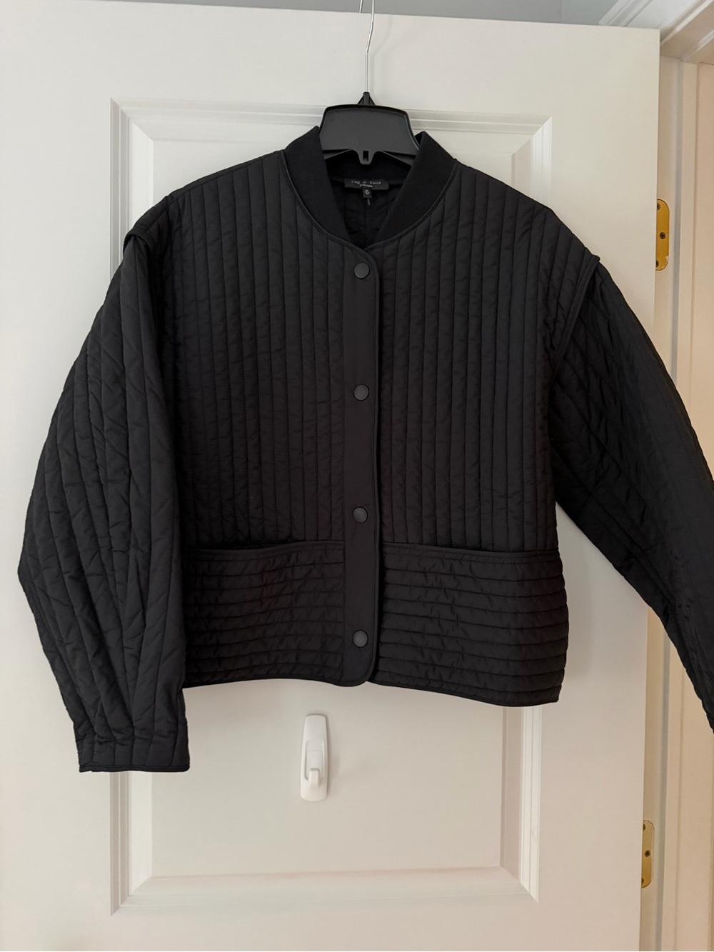 rag & bone Bobbi Cropped Quilted Jacket Black Size M